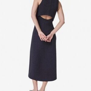 NWT SPANX Navy Backless Midi Ponte Dress